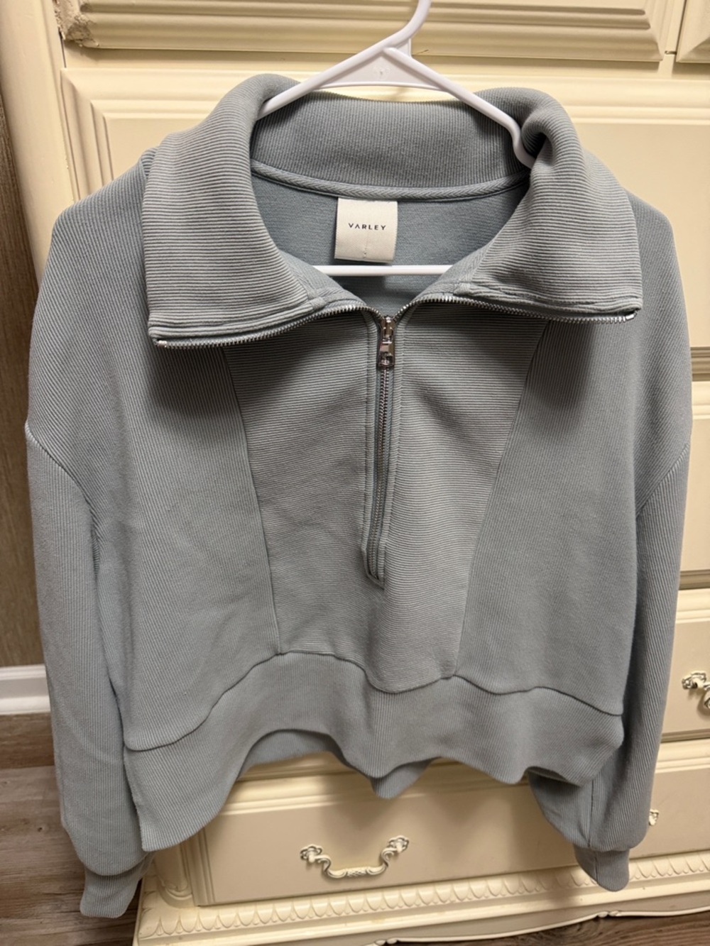 Varley Light Blue Ramona Half-Zip Sweater